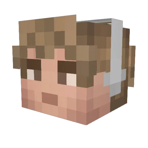 yulolo Minecraft avatar head, 3D render