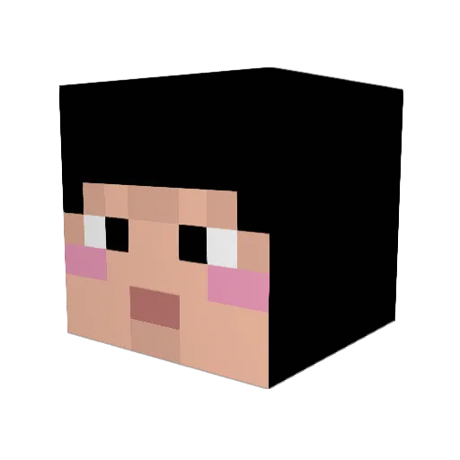 yumakura Minecraft avatar head, 3D render