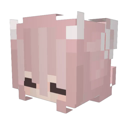 yumekio Minecraft avatar head, 3D render