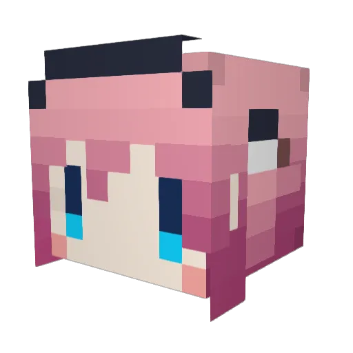 yumenoararagi Minecraft avatar head, 3D render
