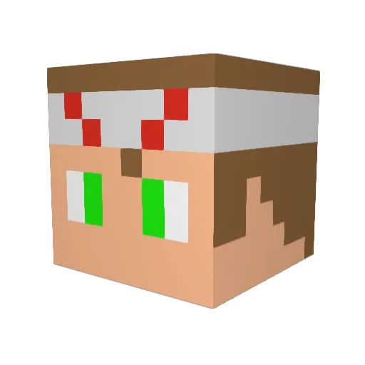 yumereats Minecraft avatar head, 3D render