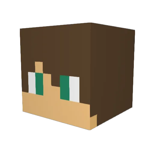 yumetama Minecraft avatar head, 3D render