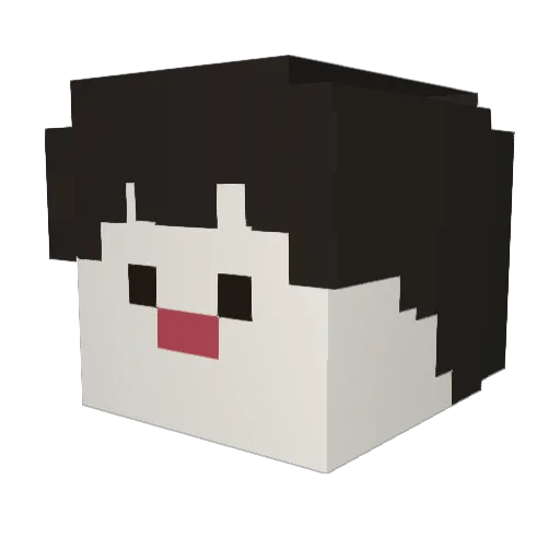 yuminOvO Minecraft avatar head, 3D render