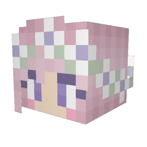 yumineko_ Minecraft avatar head, 3D render