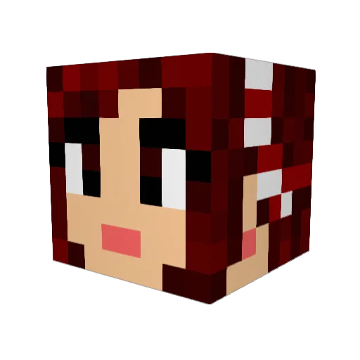 yumira Minecraft avatar head, 3D render