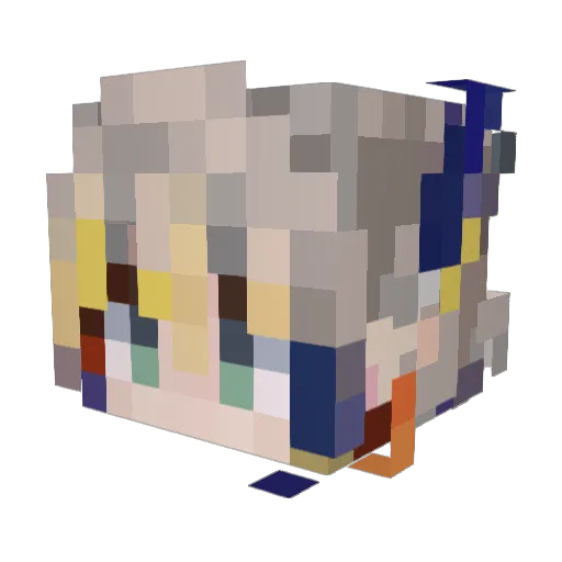 yumume Minecraft avatar head, 3D render