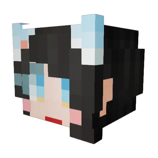 yun2g Minecraft avatar head, 3D render