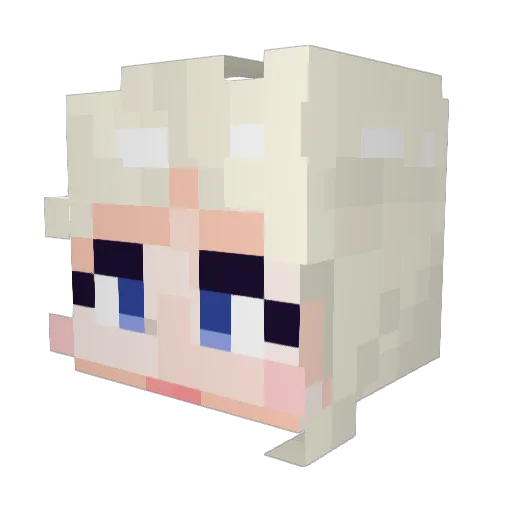 yunaaaah Minecraft avatar head, 3D render