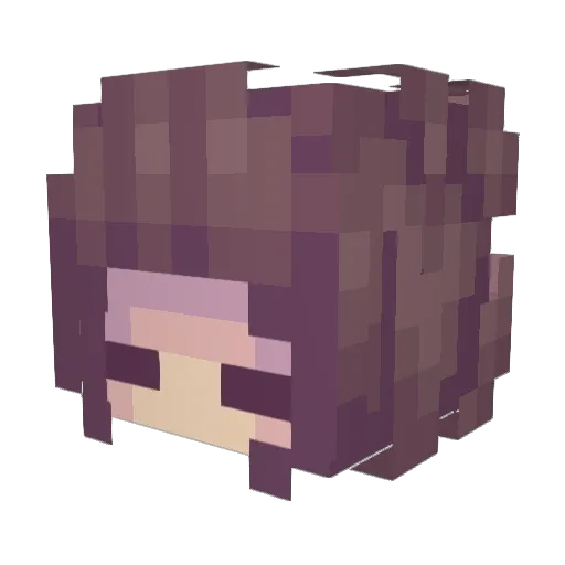 yunabaka Minecraft avatar head, 3D render