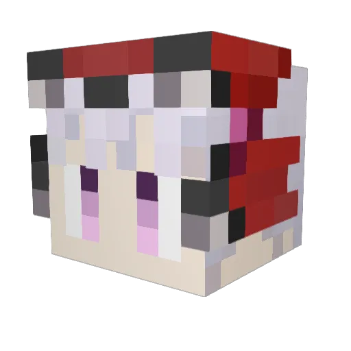 yunaeru Minecraft avatar head, 3D render