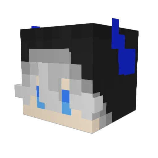 yunafu Minecraft avatar head, 3D render