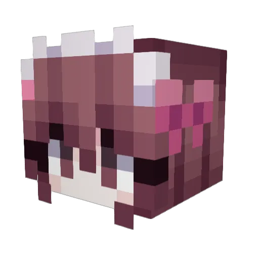 yunajii Minecraft avatar head, 3D render