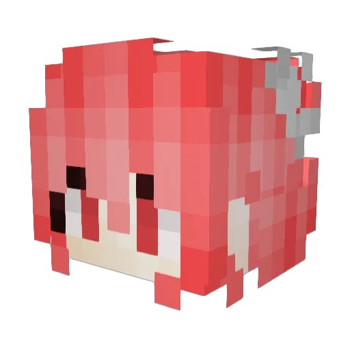 yunaqi Minecraft avatar head, 3D render