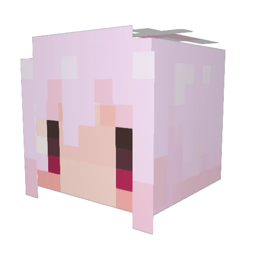 yunasha Minecraft avatar head, 3D render