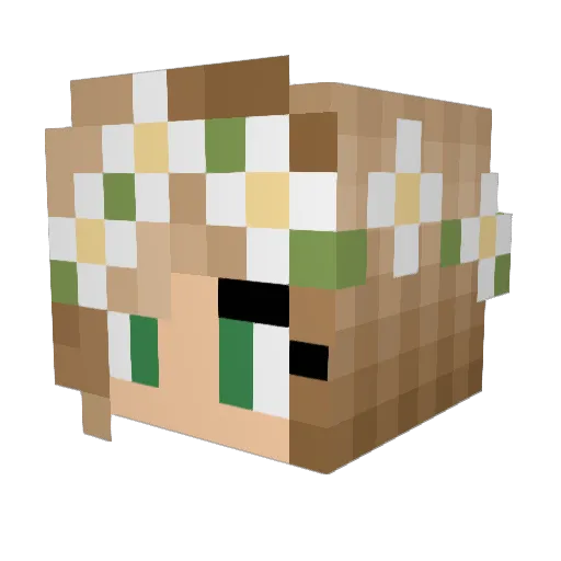 yunaxoxo Minecraft avatar head, 3D render