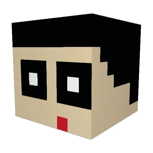 yundede Minecraft avatar head, 3D render