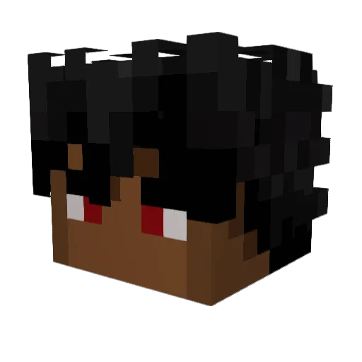 yungreverse Minecraft avatar head, 3D render