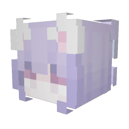yuniee Minecraft avatar head, 3D render