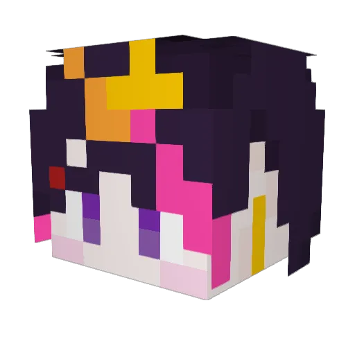 yunilupi Minecraft avatar head, 3D render