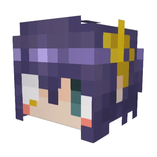 yunimomi Minecraft avatar head, 3D render