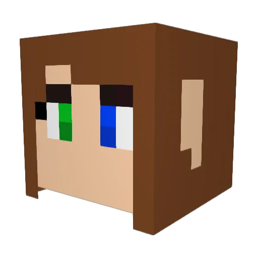 yunina Minecraft avatar head, 3D render