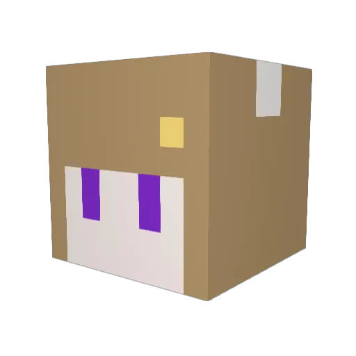 yuningning Minecraft avatar head, 3D render