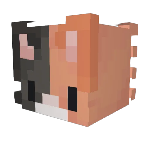 yunivrs Minecraft avatar head, 3D render