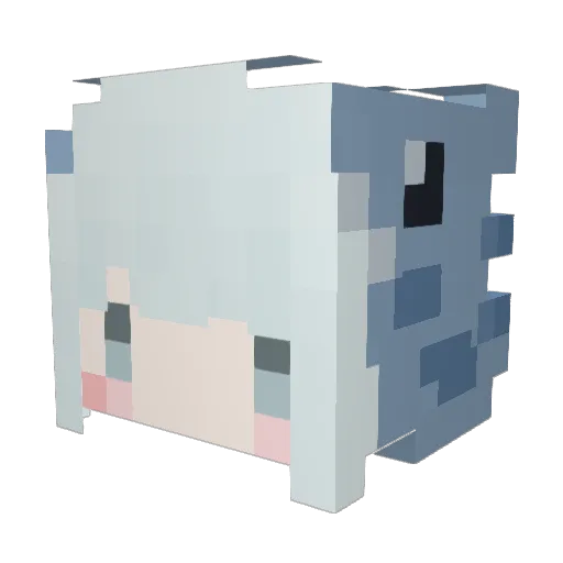 yunnn_n Minecraft avatar head, 3D render