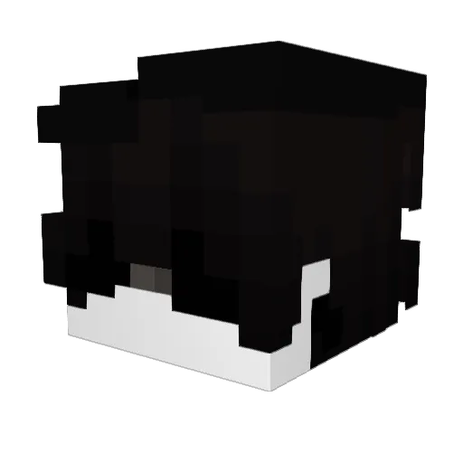 yuno_bw Minecraft avatar head, 3D render
