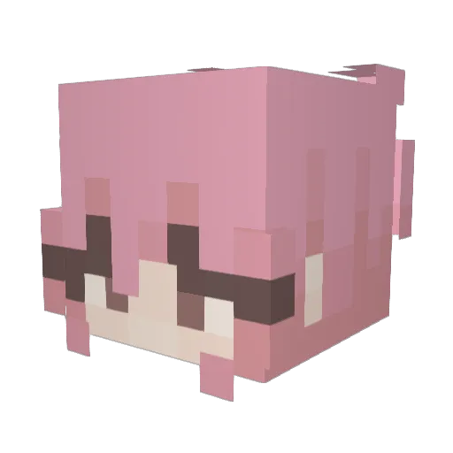 yunodiaryy Minecraft avatar head, 3D render