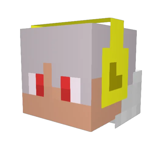 yunoman Minecraft avatar head, 3D render