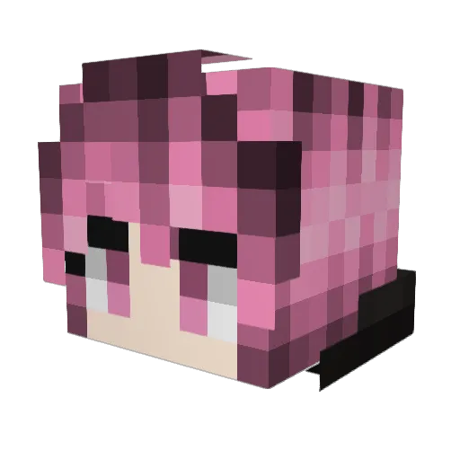 yunosai Minecraft avatar head, 3D render
