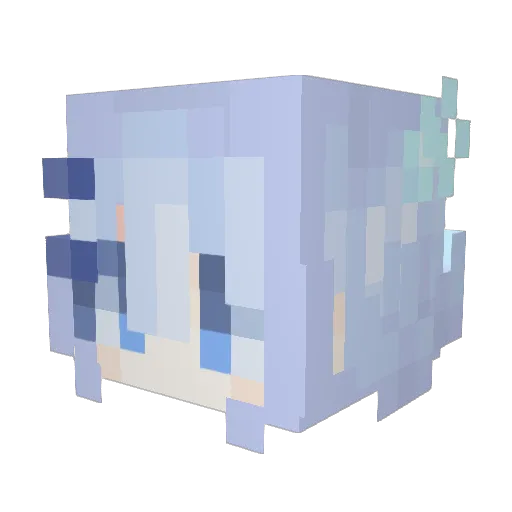 yunshui Minecraft avatar head, 3D render