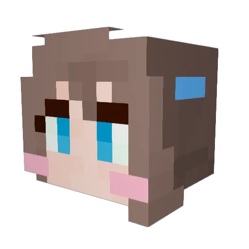 yunu Minecraft avatar head, 3D render