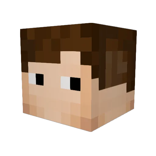 yunzhu Minecraft avatar head, 3D render