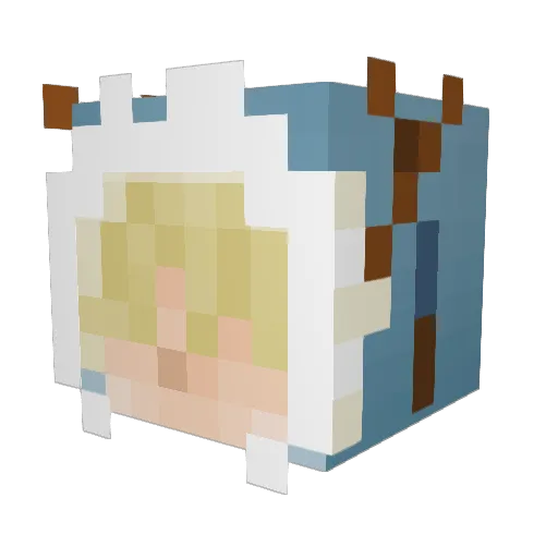 yuppe Minecraft avatar head, 3D render