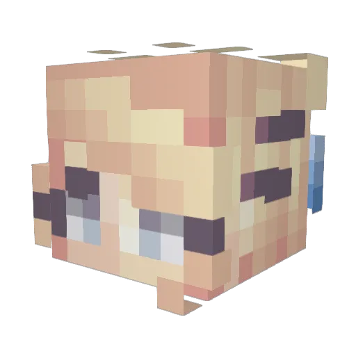 yuqiinnng Minecraft avatar head, 3D render