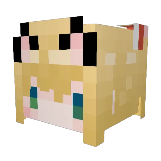 yuqin17 Minecraft avatar head, 3D render