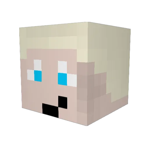 yuragequit Minecraft avatar head, 3D render