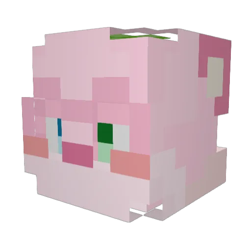 yuri_pasuriri Minecraft avatar head, 3D render