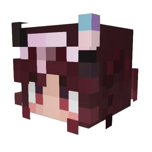 yuriprince Minecraft avatar head, 3D render