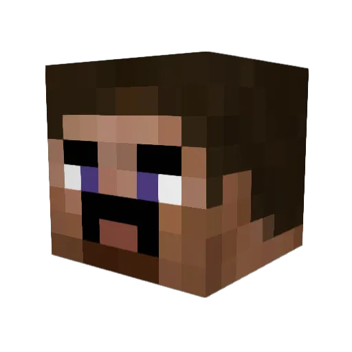 yurudera Minecraft avatar head, 3D render