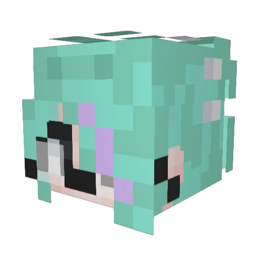 yushkinite Minecraft avatar head, 3D render