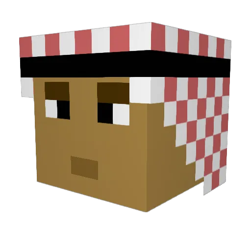 yusmin Minecraft avatar head, 3D render