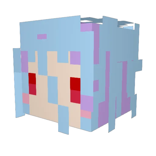 yusuke_choco Minecraft avatar head, 3D render