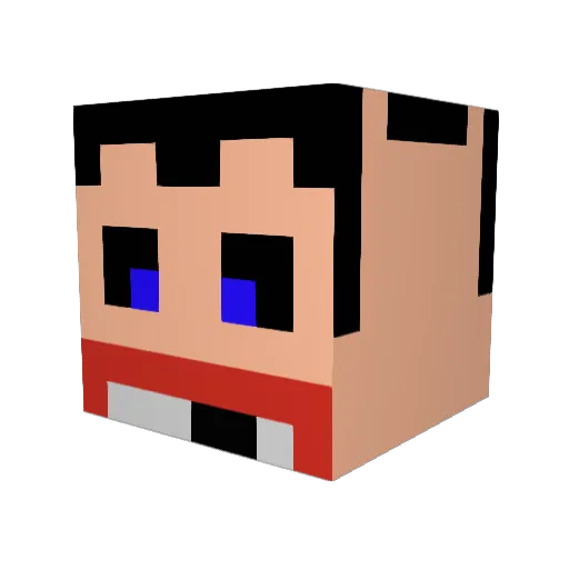 yusukez Minecraft avatar head, 3D render