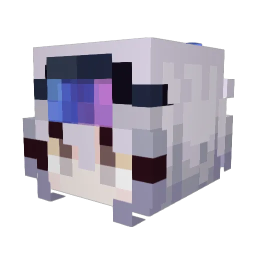 yusurachan Minecraft avatar head, 3D render