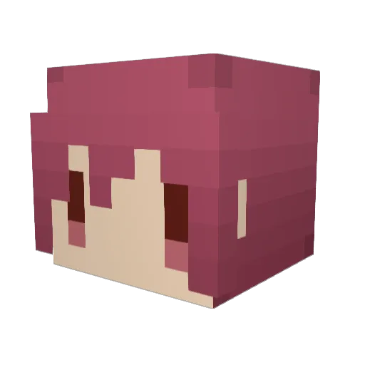 yutuki Minecraft avatar head, 3D render