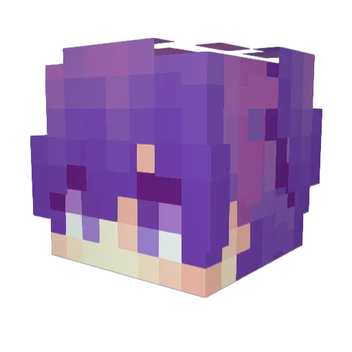 yuuTilde Minecraft avatar head, 3D render