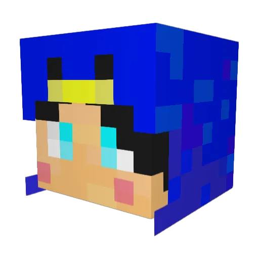 yuu_pen Minecraft avatar head, 3D render